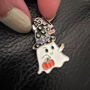 Ghost wearing a witch hat Italian charm